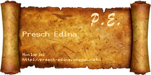 Presch Edina névjegykártya